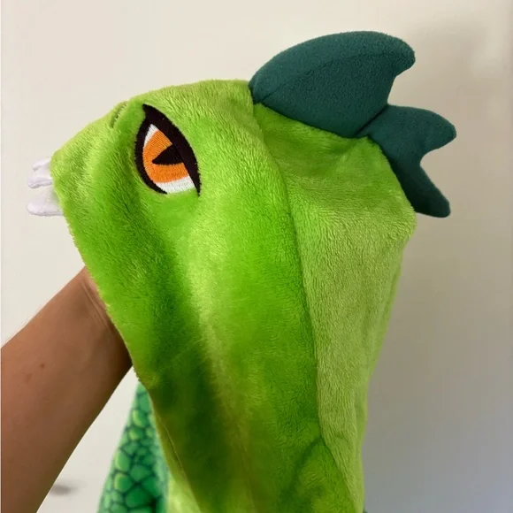 Saint Eve Green Dinosaur One-Piece Pajama Plush Costume Blanket Sleeper Boys 5/6 - Picture 4 of 8
